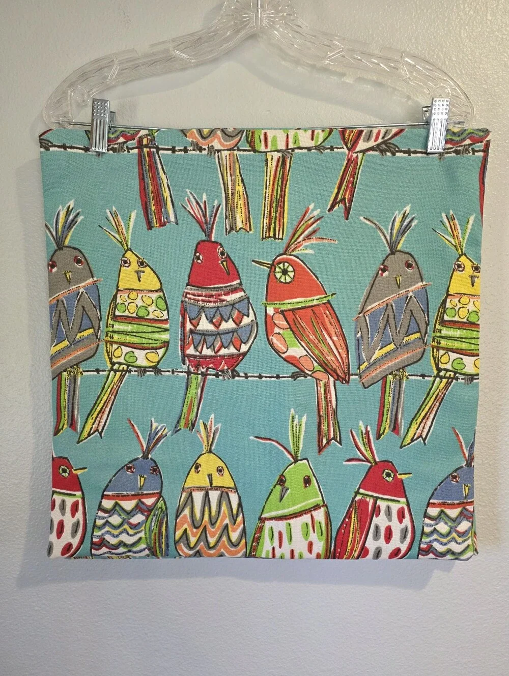 Set of 2 Handmade Birds on Wire Pillow Covers